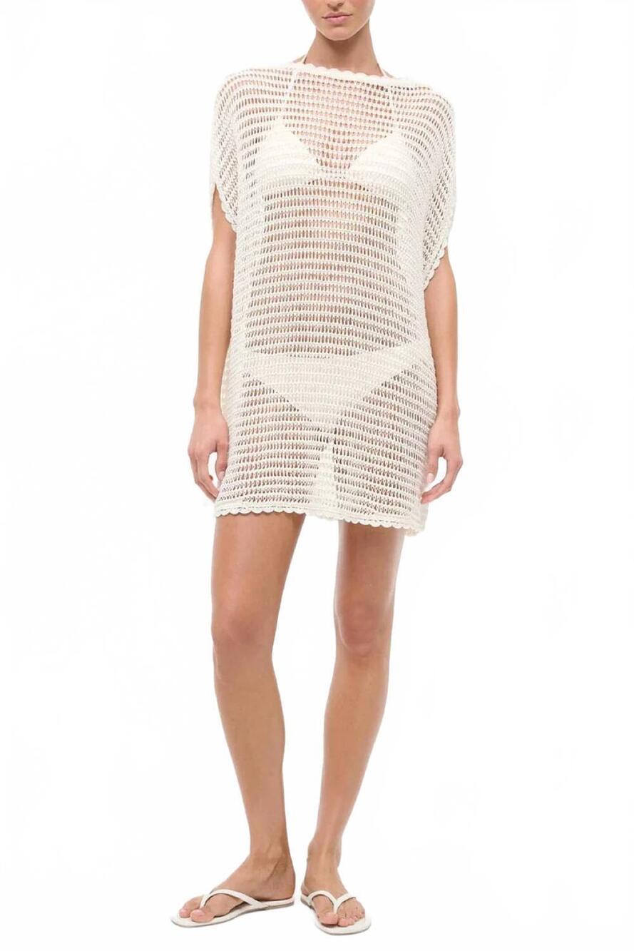 NEW STAUD oriya cover-up dress in ivory